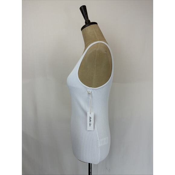 NWT Another Love "Noa" White Ribbed Knit V-Neck Tank #0641 Size XL - Picture 2 of 6